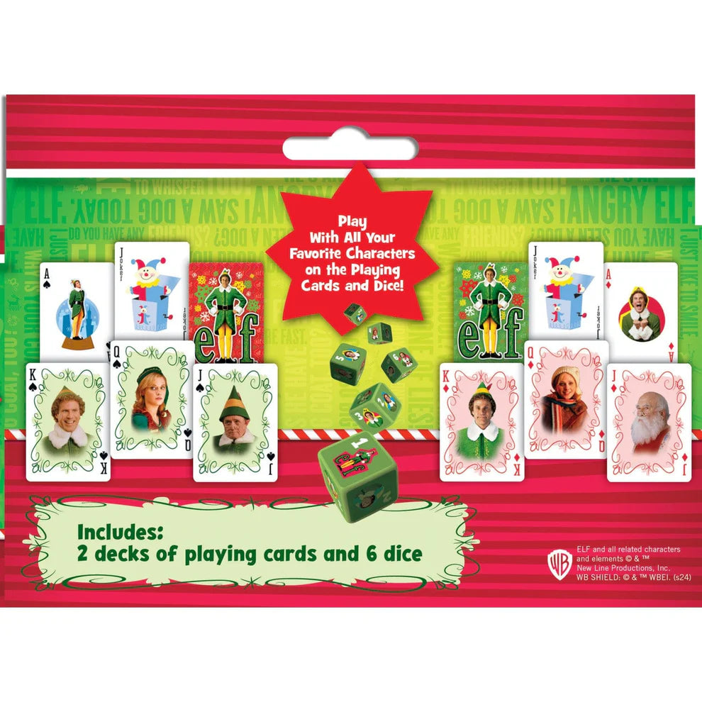 Elf 2 Decks of Playing Cards and 6 Dice Set