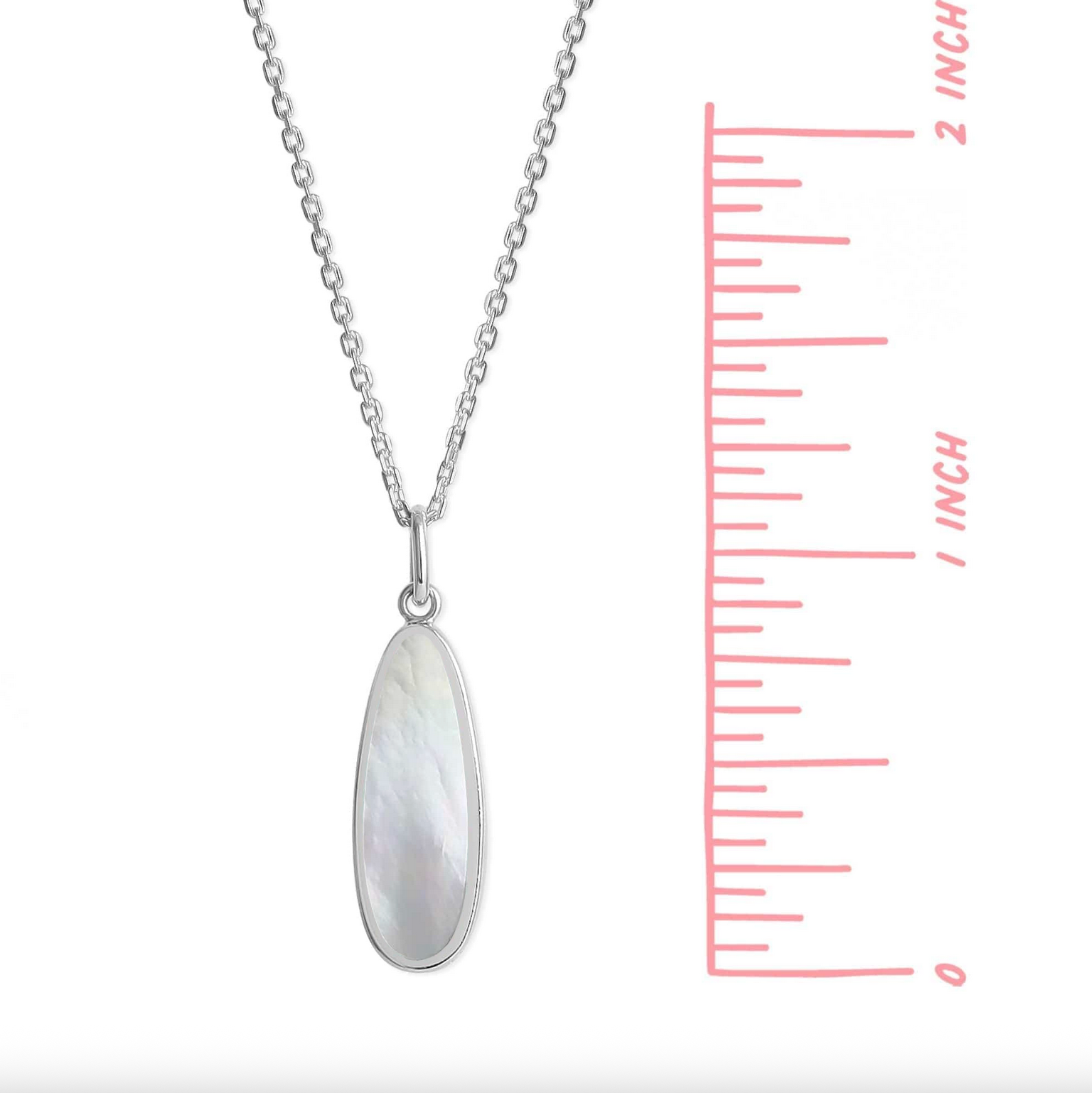 Boma Alina Mother of Pearl Drop Bezel Necklace