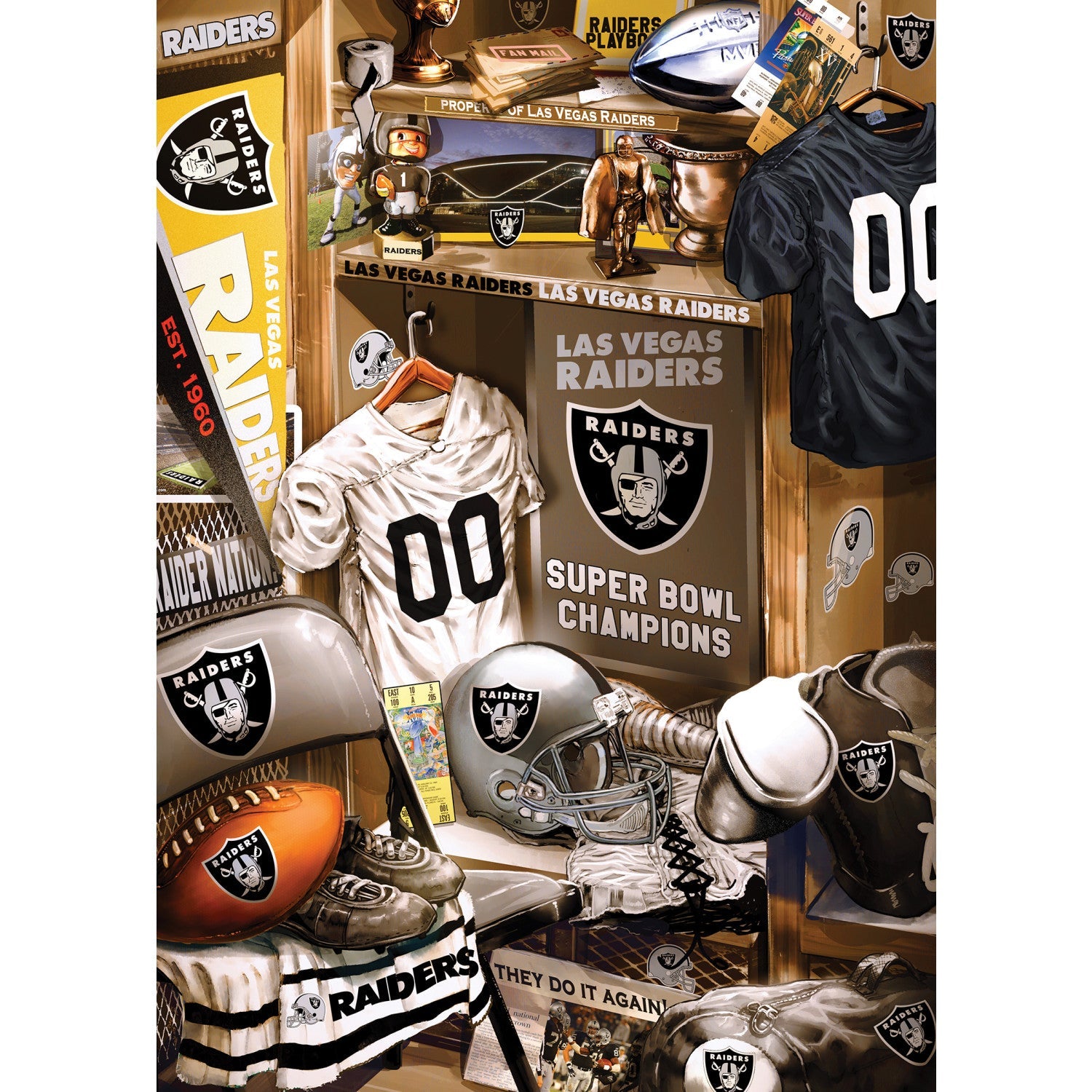 Las Vegas Raiders Locker Room 500 Piece NFL Puzzle    