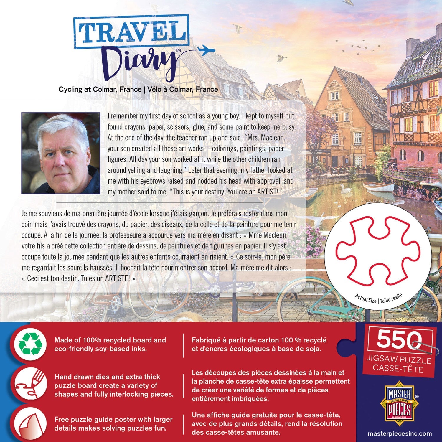 Cycling at Colmar, France 550 Piece Travel Diary Puzzle    