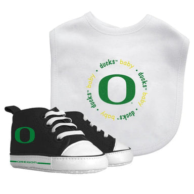 MSTR University of Oregon NCAA Baby Shoes and Bib 2-Piece Set