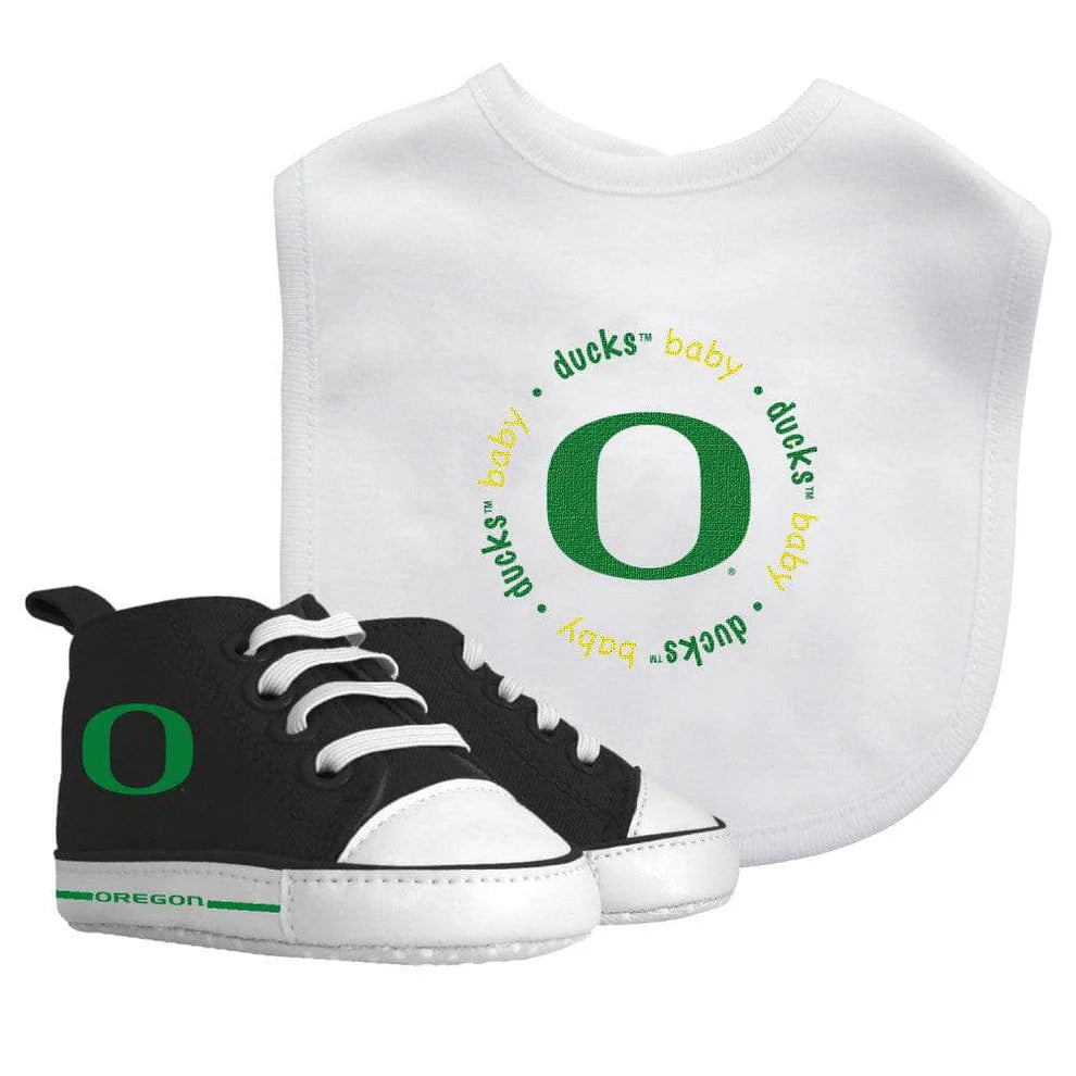 MSTR University of Oregon NCAA Baby Shoes and Bib 2-Piece Set