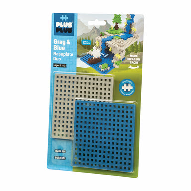 Plus Plus Base Plate Duo - Gray and Blue    