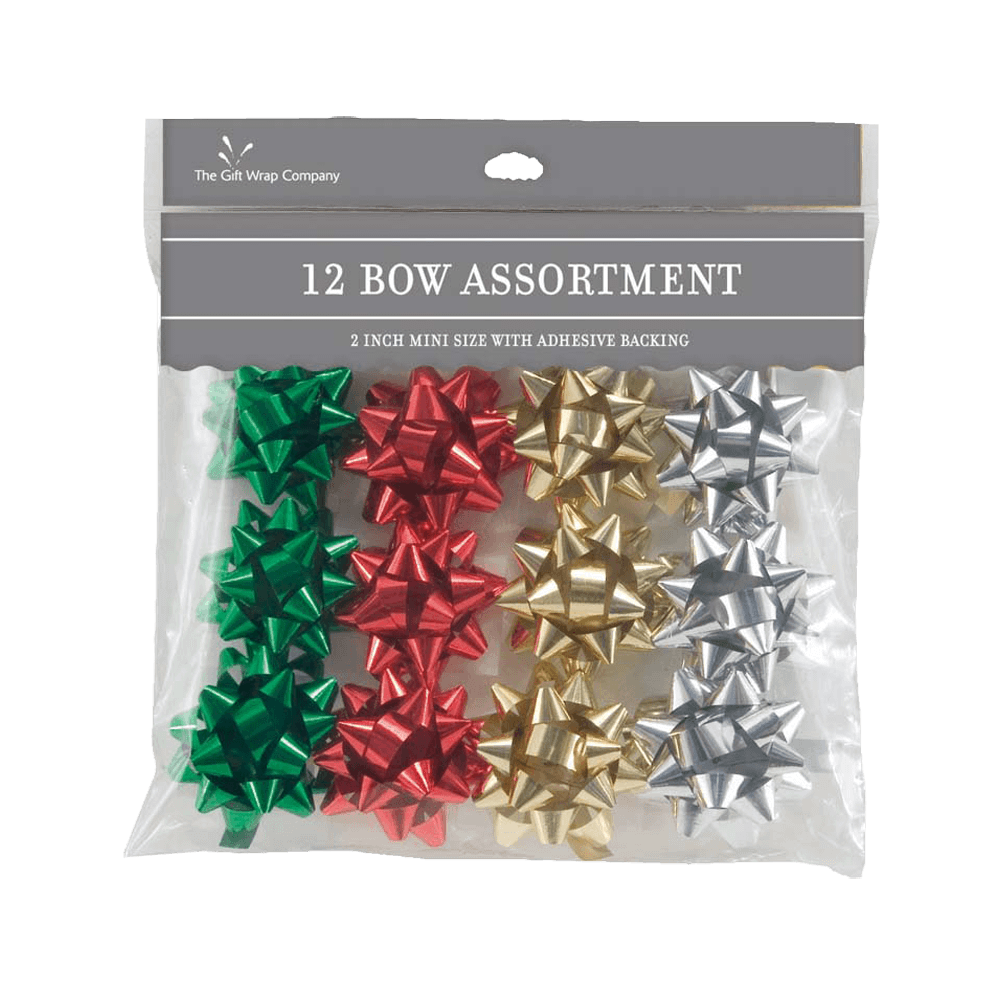 12 Mini Bows - Metallic Mix    