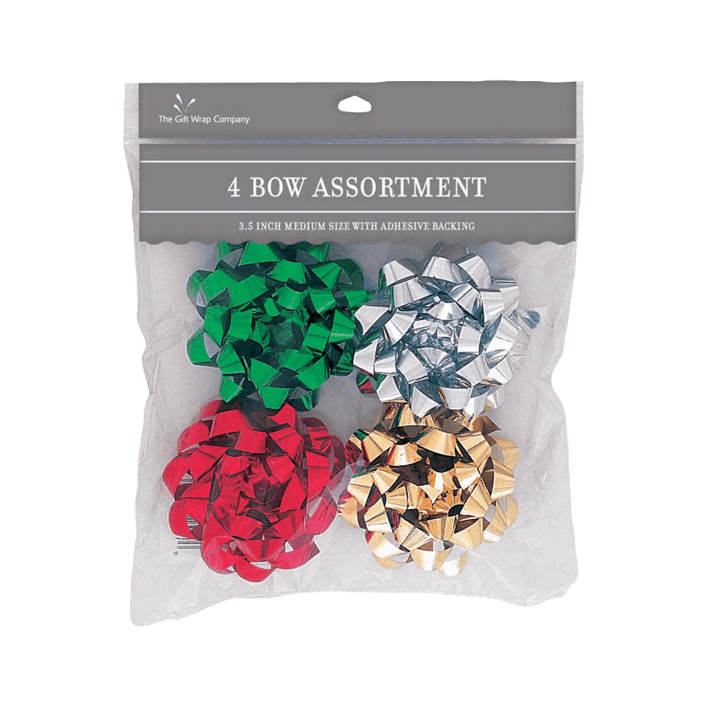4 Medium Bows - Metallic Mix    
