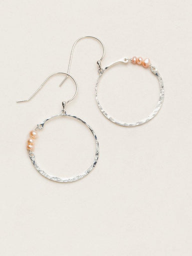 Holly Yashi Phoebe Pearl Hoop Earrings - White/Silver    
