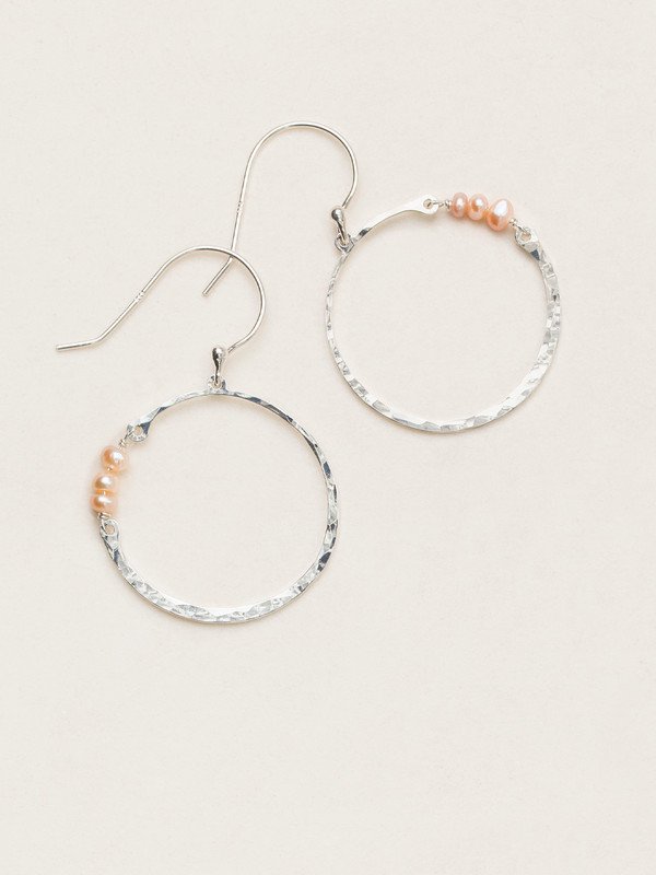 Holly Yashi Phoebe Pearl Hoop Earrings - White/Silver    