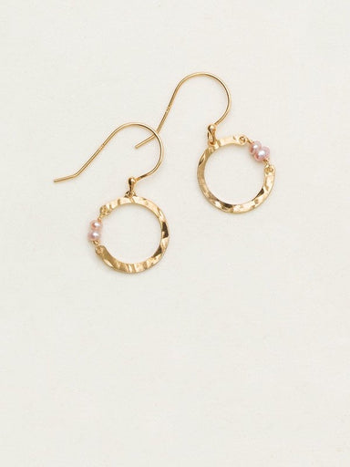 Holly Yashi Phoebe Petite Hoop Earrings - White/Gold    