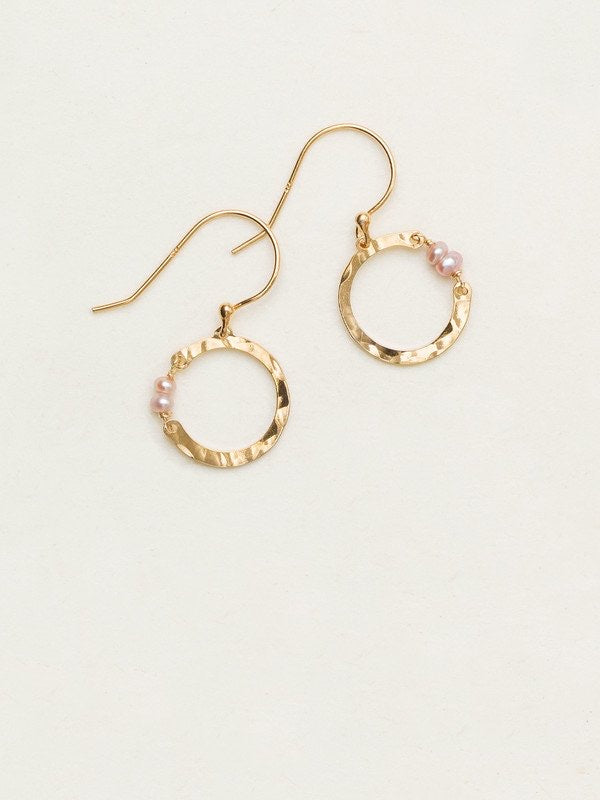 Holly Yashi Phoebe Petite Hoop Earrings - White/Gold    