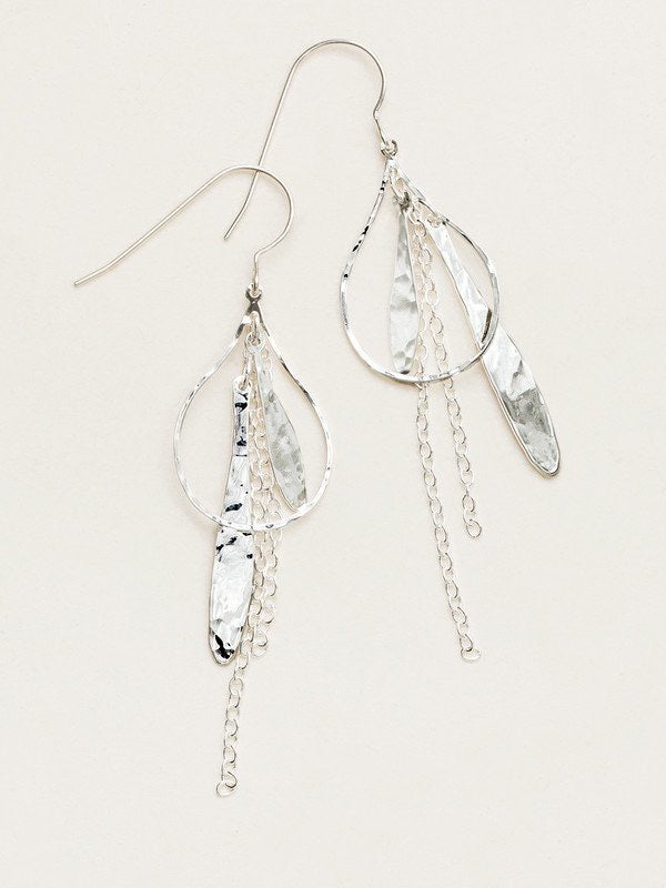 Holly Yashi La Jolla Teardrop Hoops Earrings - Silver    