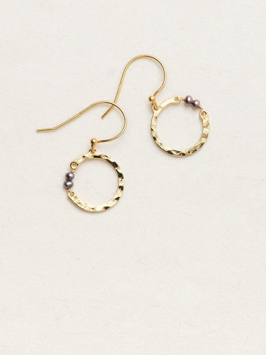 Holly Yashi Phoebe Pearl Petite Hoop Earrings - Peacock/Gold    