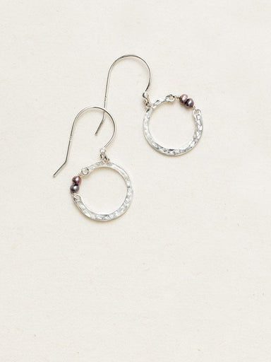 Holly Yashi Phoebe Pearl Petite Hoop Earrings - Peacock / Silver    