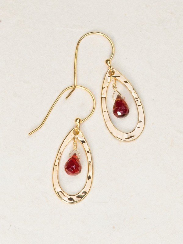 Holly Yashi Celeste Earrings - Garnet/Gold    