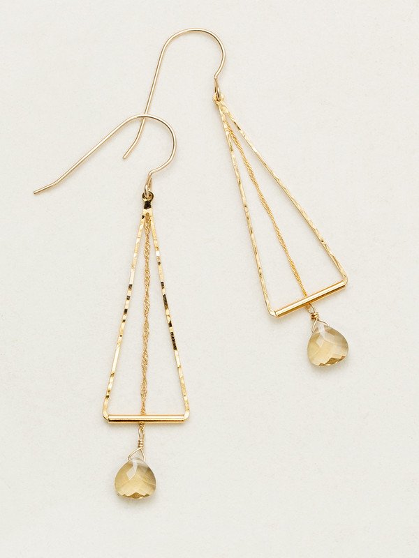 Holly Yashi Eva Drop Earrings - Gold/Sand    