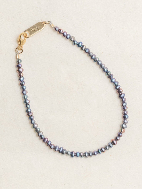 Holly Yashi Phoebe Pearl Bracelet - Peacock / Gold    