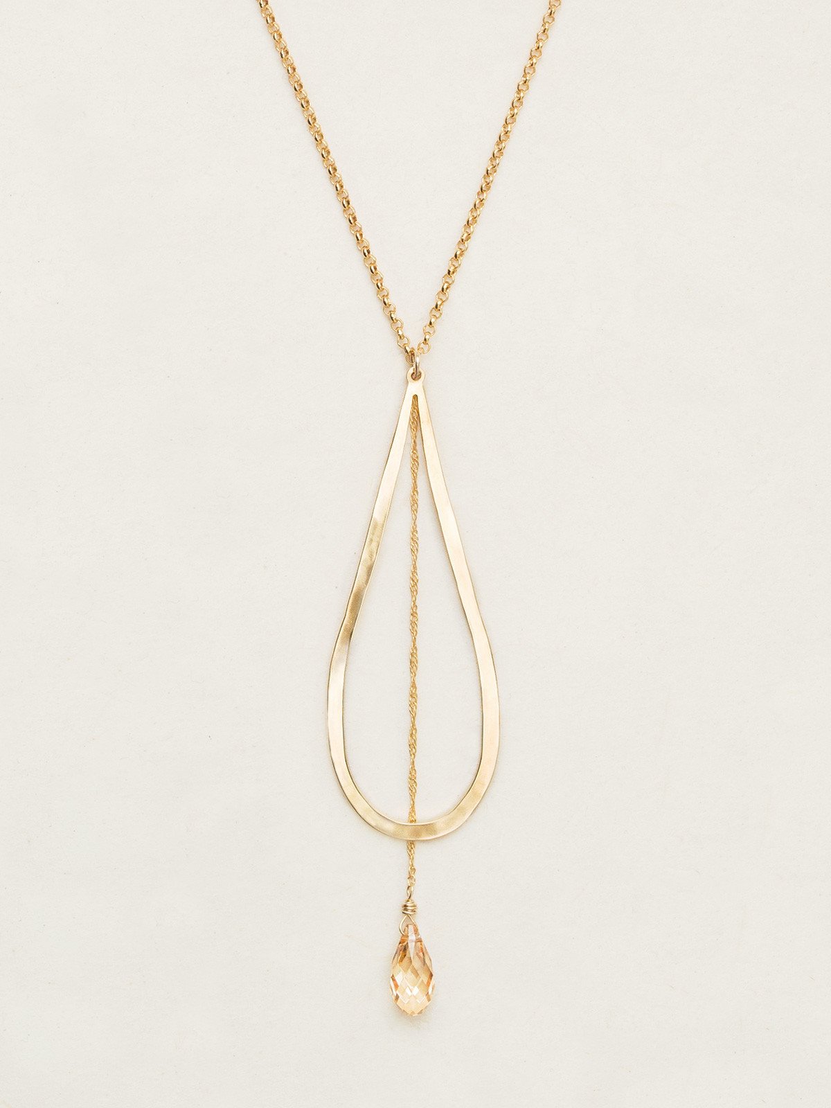 Holly Yashi Celestine Drop Necklace - Gold/Champagne    
