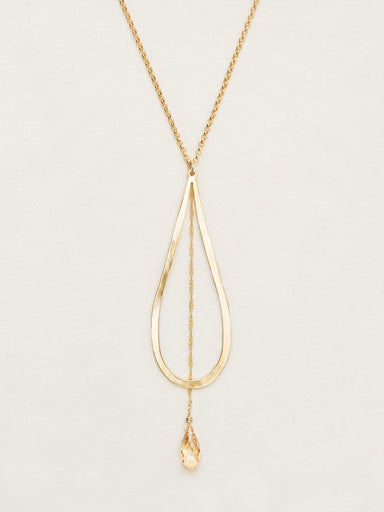 Holly Yashi Celestine Drop Necklace - Gold/Champagne    