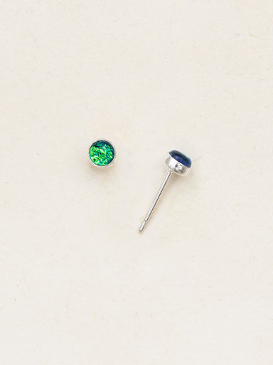 Holly Yashi Petite Bonita Post Earrings - Torrid Green/Silver    