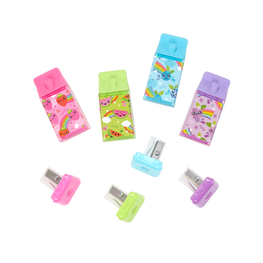 Juicy Box Scented Eraser and Pencil Sharpener (Single) - Blue, Pink, Purple, or Green    