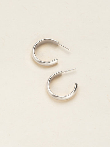 Holly Yashi Small Cara Hoop Post Earring - Silver    
