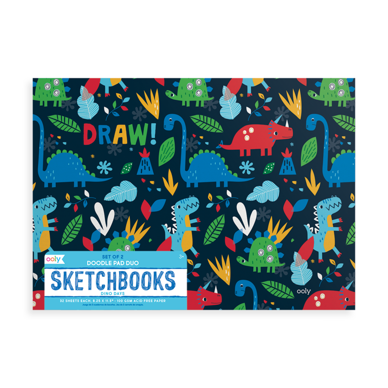 Doodle Pad Duo Set of 2 Sketchbooks - Dino Days    