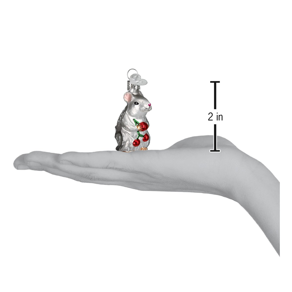 Old World Christmas - White Mouse Ornament    