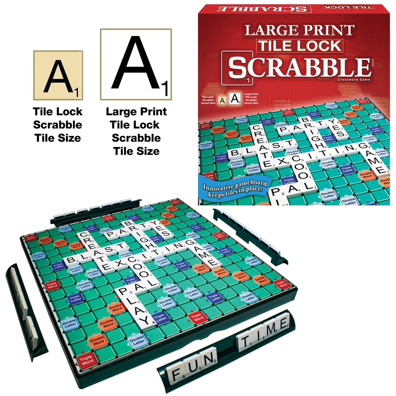 Large Print Tile Lock Scrabble    