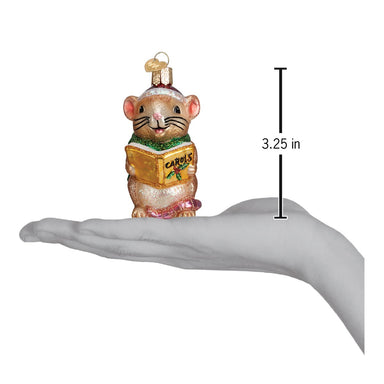 Old World Christmas Caroling Mouse - Grey    