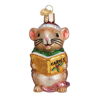 Old World Christmas Caroling Mouse - Tan    