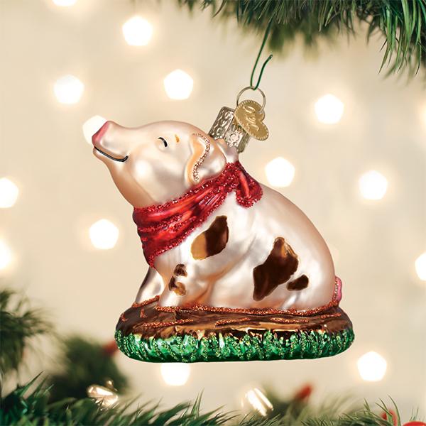 Old World Christmas - Piggy In The Puddle Ornament    