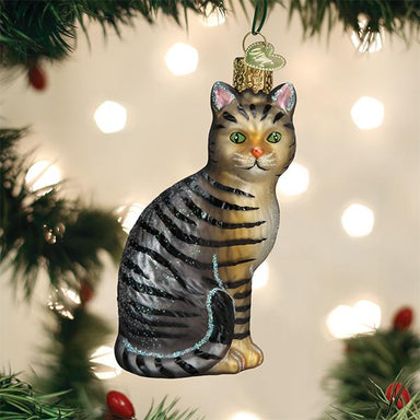 Old World Christmas - Grey Tabby Cat Ornament    