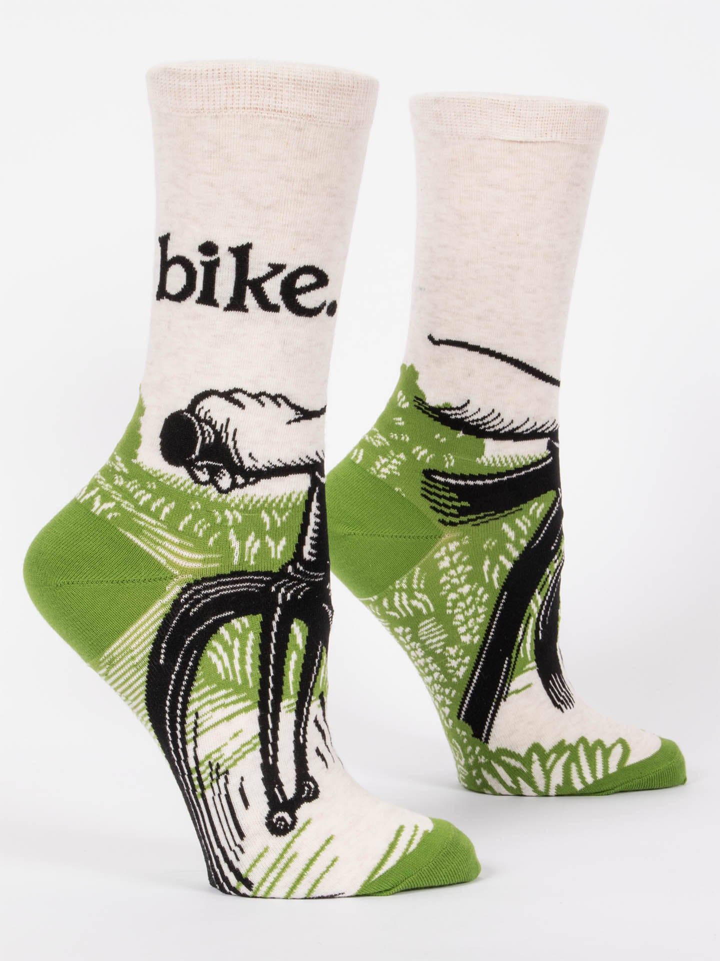 Blue Q Womens Crew Socks Bike Path    