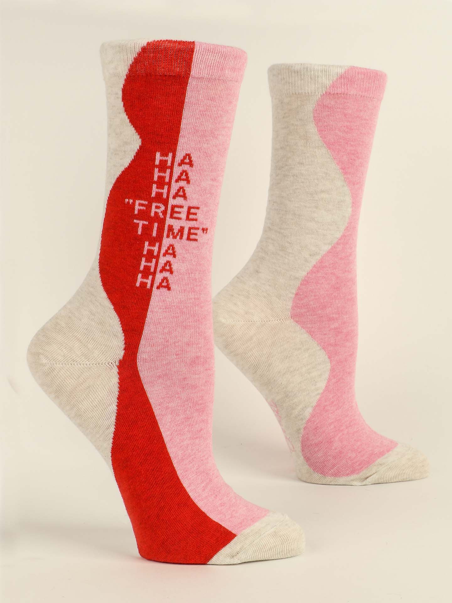 Blue Q Womens Crew Socks - Ha Ha "Free Time"    