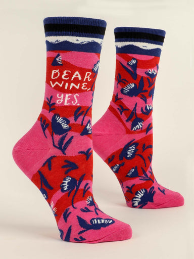 Blue Q Womens Crew Socks - Dear Wine, Yes.    