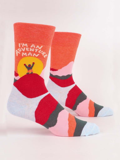 Blue Q Mens Crew Socks - I'm An Adventure Man    