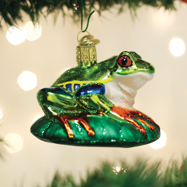 Old World Christmas Red-Eyed Tree Frog Ornament    