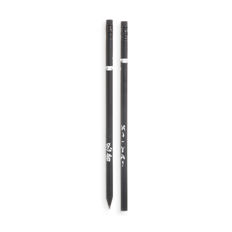 Ninja Pencils - Set of 12 Black Wood Pencils    
