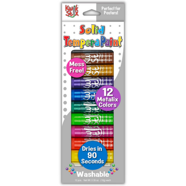 Kwik Stix Solid Tempera Paint - 12 Metallic Colors    