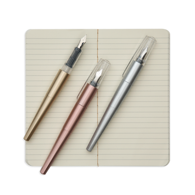 Modern Script - Black Ink Fountain Pens and Journal    