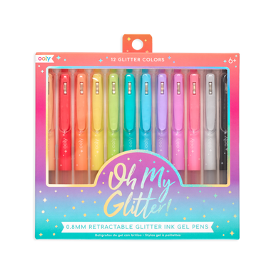 Oh My Glitter! - Retractable Glitter Ink Gel Pens Set of 12    