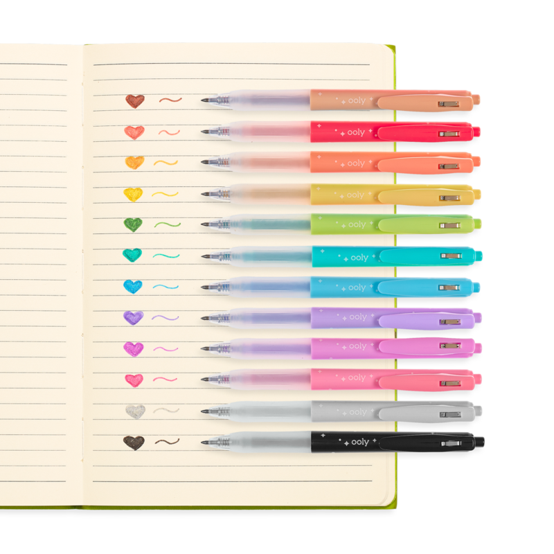 Oh My Glitter! - Retractable Glitter Ink Gel Pens Set of 12    