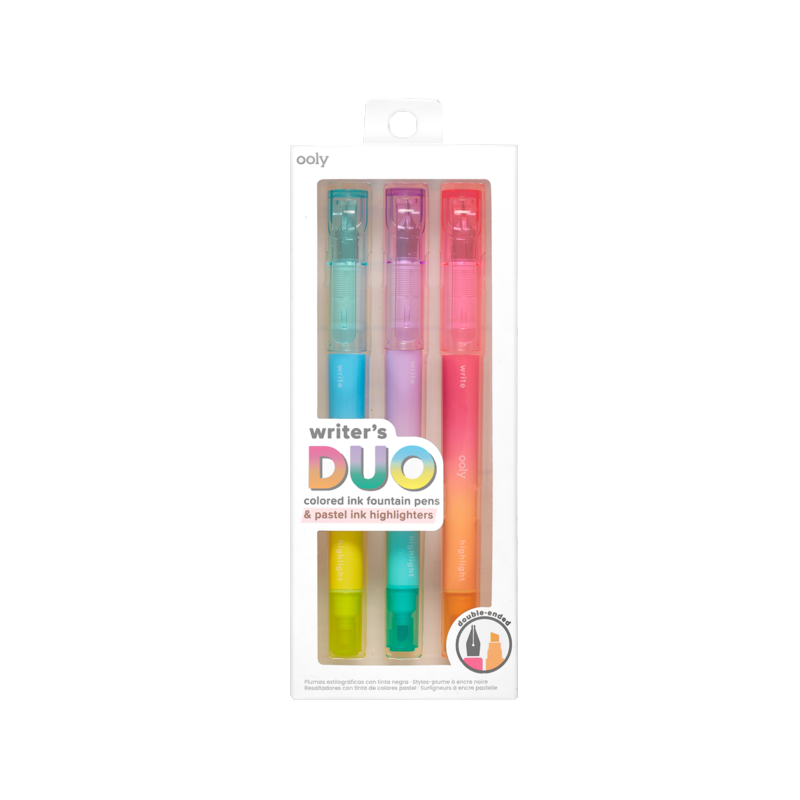 Writers Duo - Colored Ink Fountain Pens    