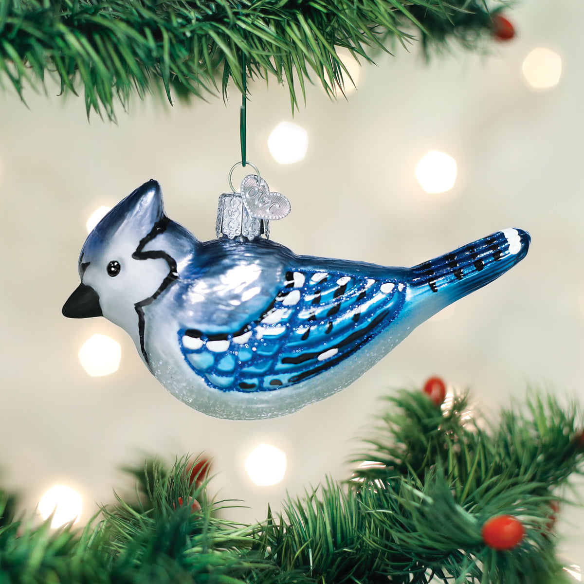 Old World Christmas Bright Blue Jay Ornament    