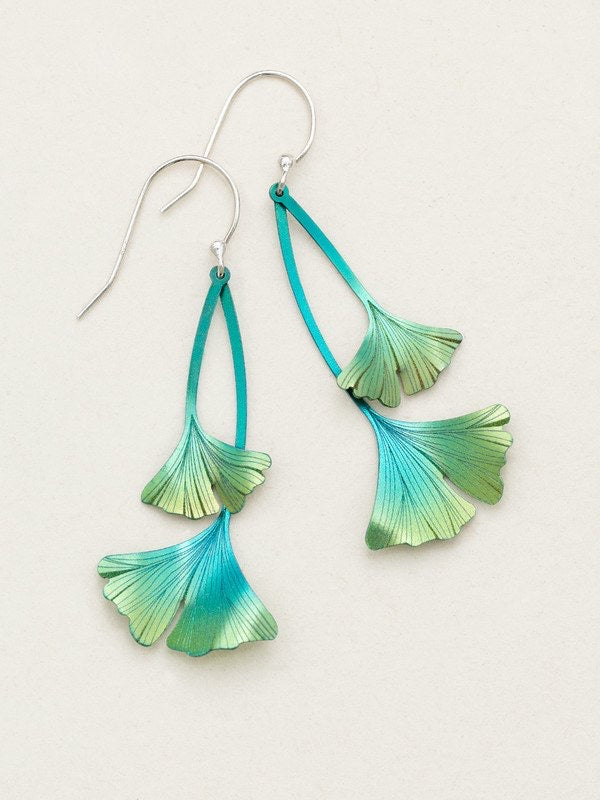 Holly Yashi Ginkgo Drop Earrings - Turquoise/Green    