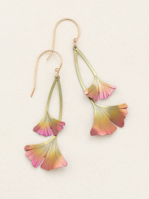 Holly Yashi Ginkgo Drop Earrings - Peach    