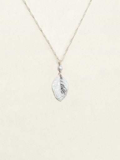 Holly Yashi Healing Leaf Pendant Necklace - Silver    