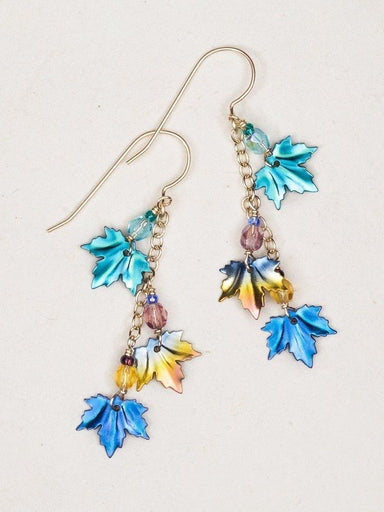 Holly Yashi Maple Chime Earrings -Teal/Khaki/Blue    
