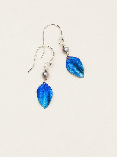 Holly Yashi Healing Leaf Earrings - Navy    