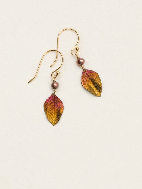 Holly Yashi Healing Leaf Earrings - Brown    