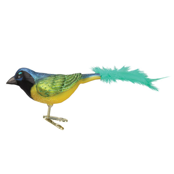 Old World Christmas Green Jay Clip On Ornament    